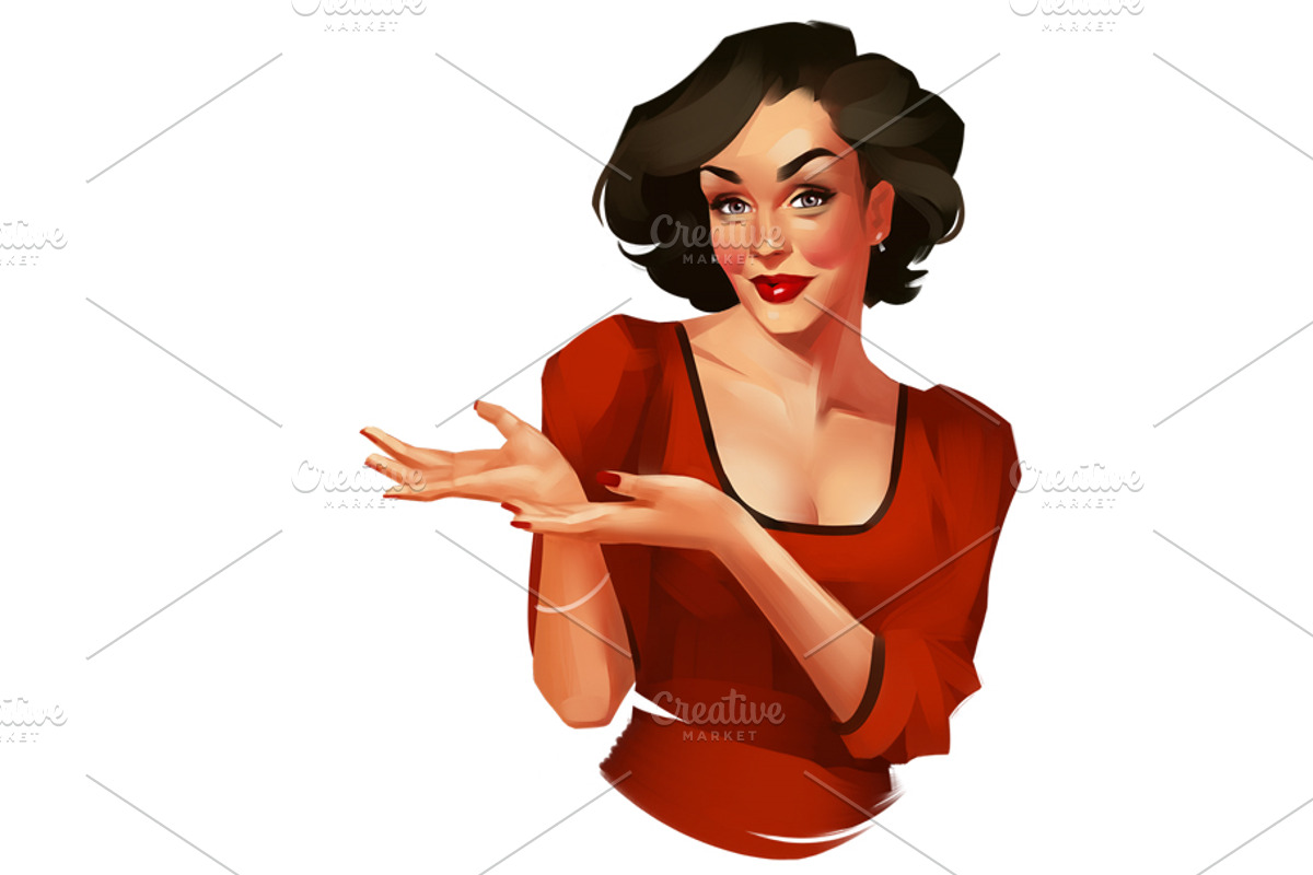 Pin-up woman, an Illustration by Ira Cvetnaya (Photo 2 of 3)