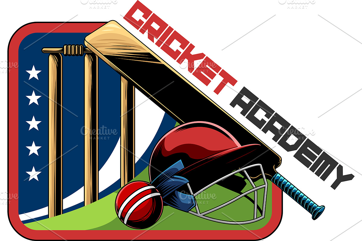 Cricket Academy Graphic Logo Design, an Illustration by HitToon