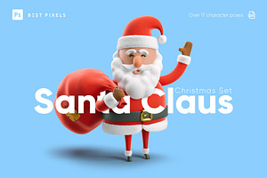 Santa Claus. Christmas Set.