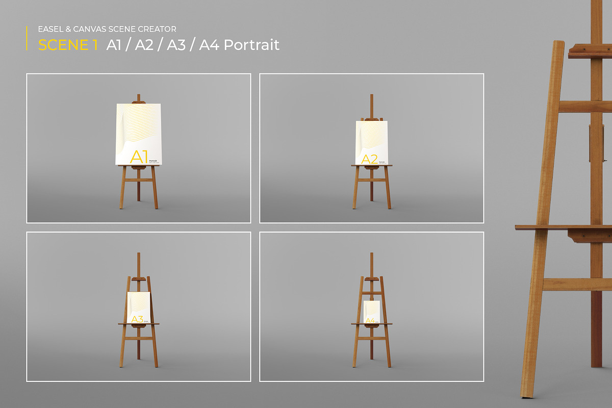 Easel & Canvas Scene Creator, a Product Mockup by KIPET (Photo 4 of 18)