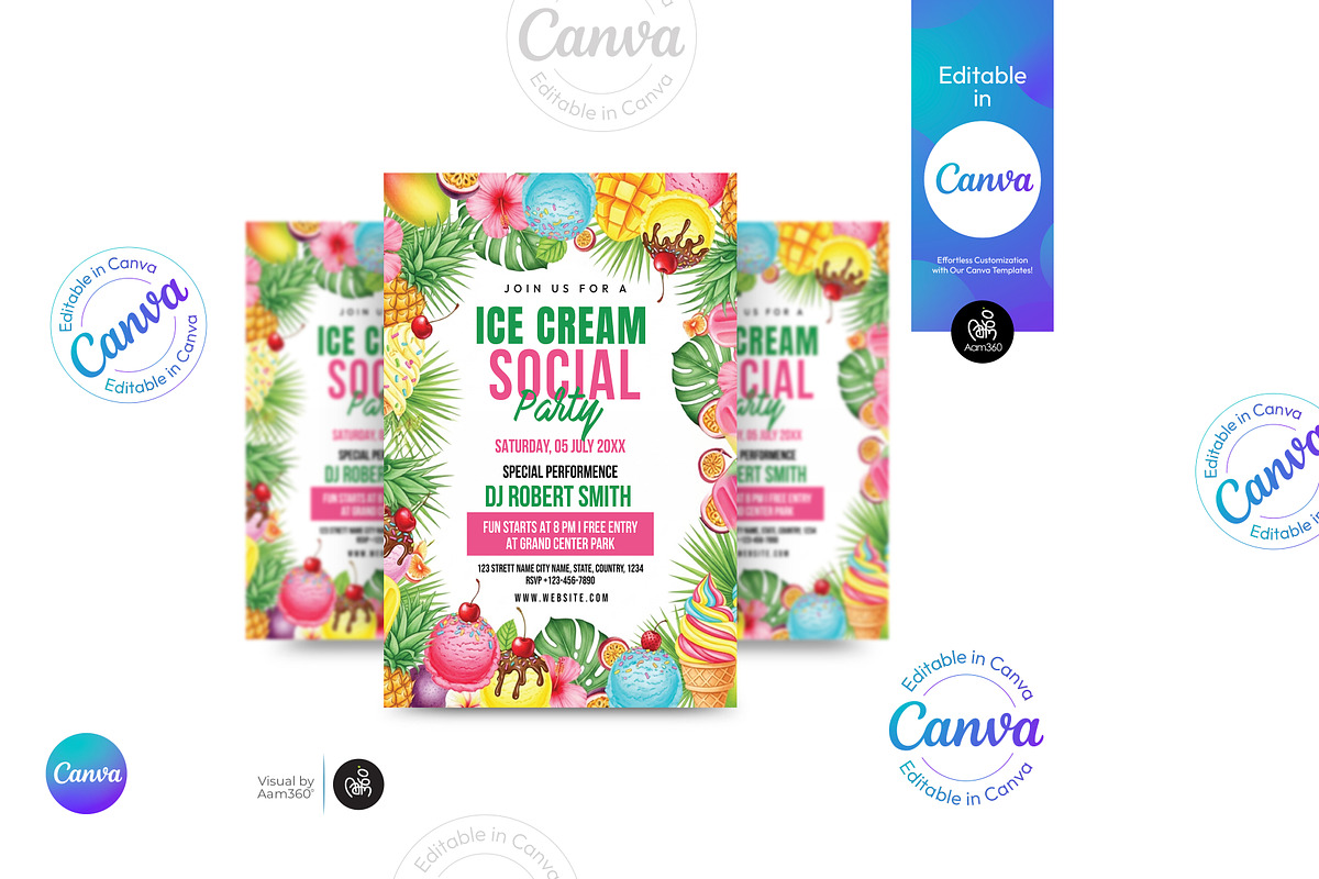 Ice Cream Social Flyer, a Flyer Template by Aam360 (Photo 2 of 3)