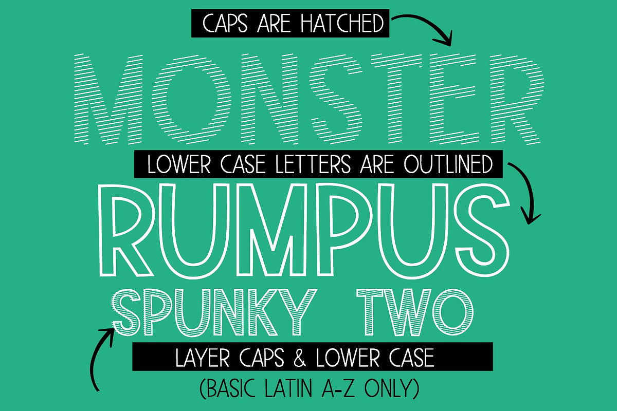 New!! Monster Rumpus Font preview 5