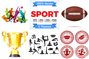 Sport poster silhouettes and objects, a Decorative Illustration by TAlex