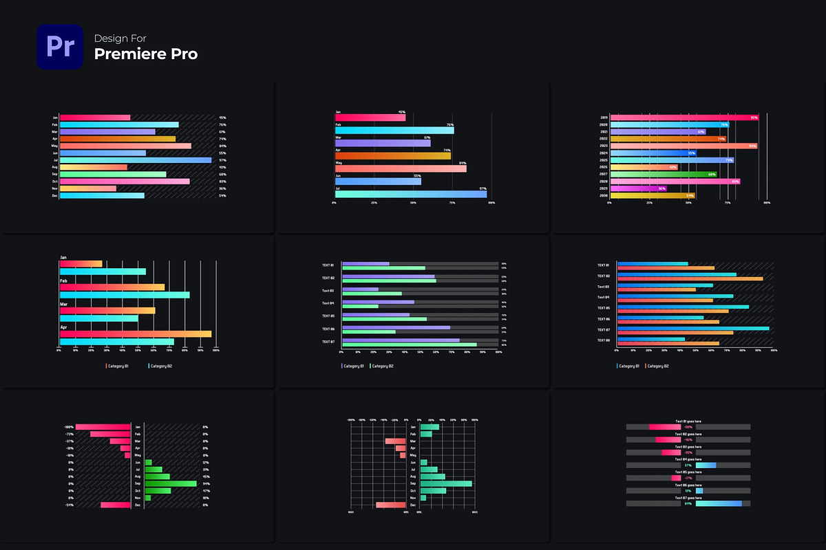 Horizontal Bar Infographics | mogrt, a Templates & Theme by Gatamotion (Photo 2 of 2)