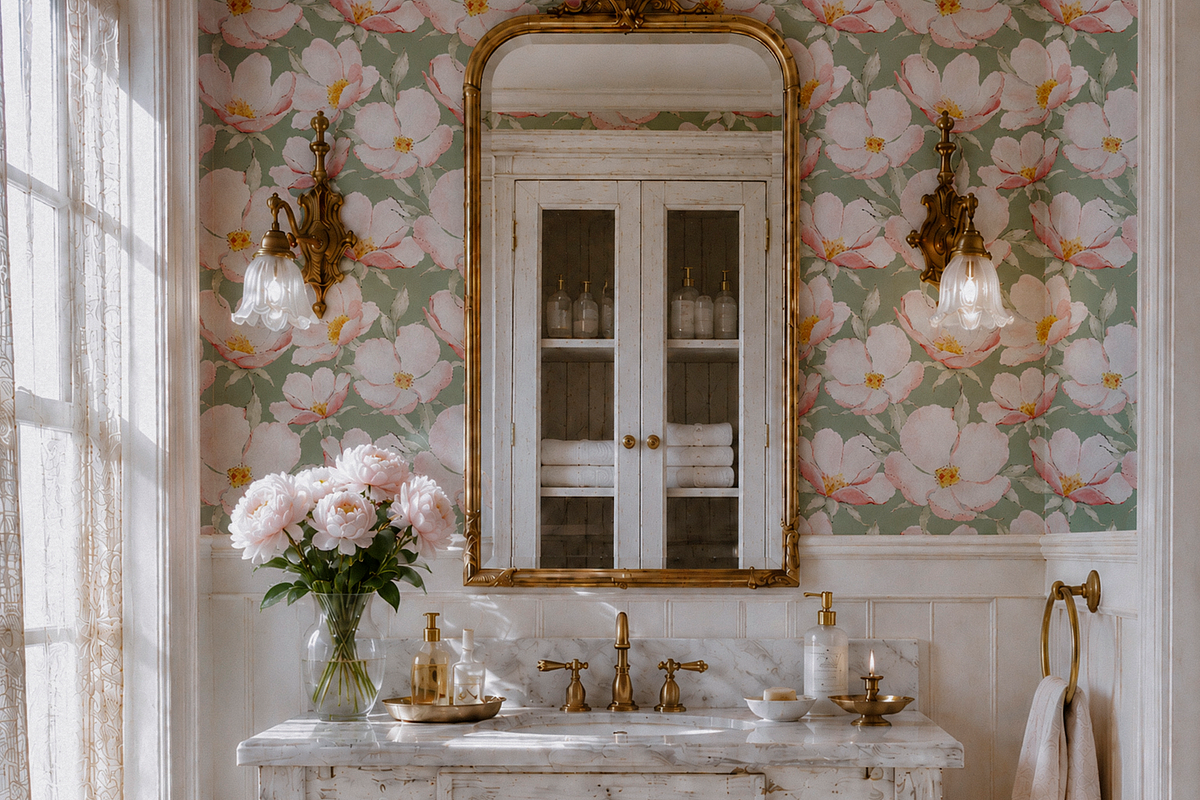 Château Rose Watercolor Patterns, a Pattern Graphic by Deveze Art & Co (Photo 8 of 10)