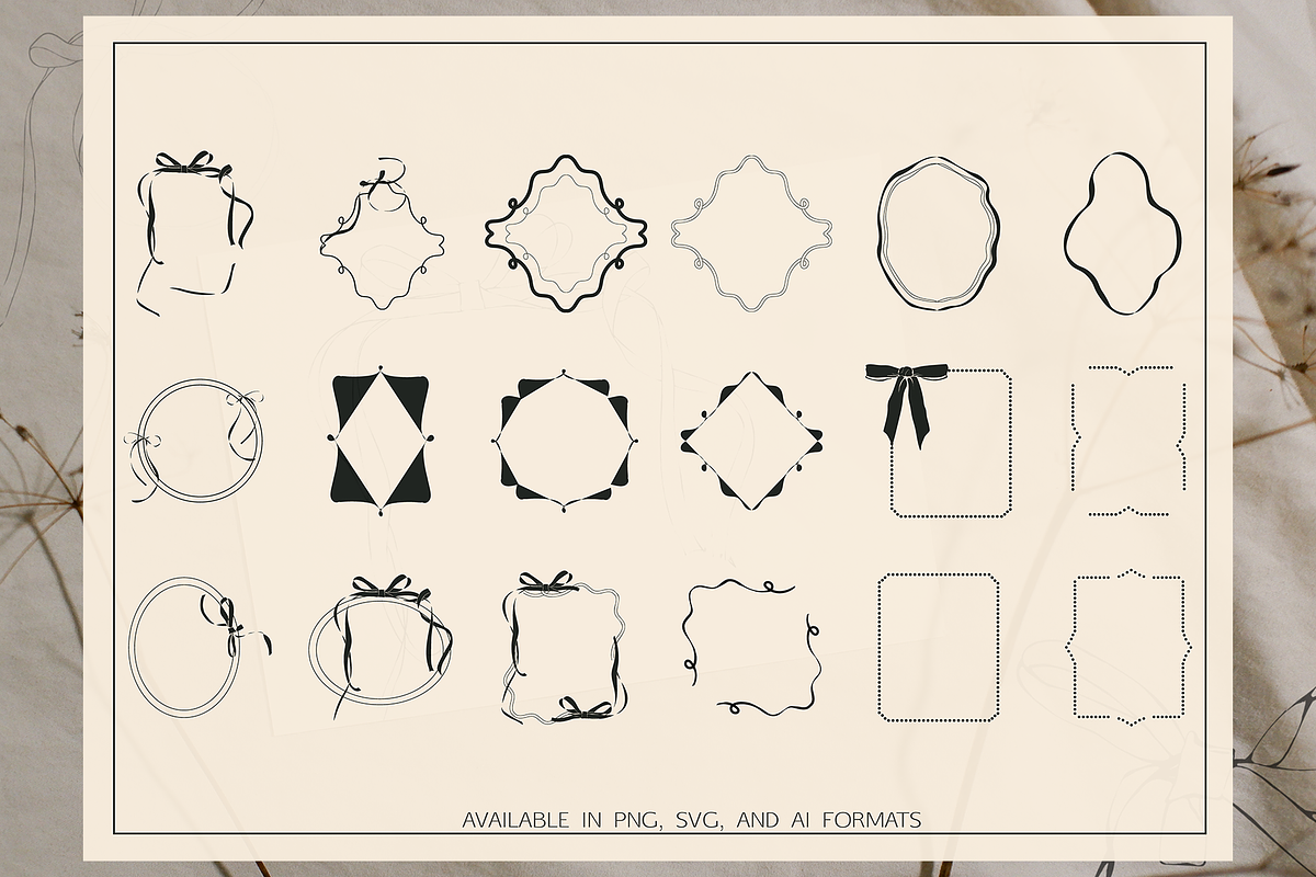 Elegant Bows & Frames – Clipart, a Decorative Illustration by NatalieArtsDenysenko (Photo 4 of 11)