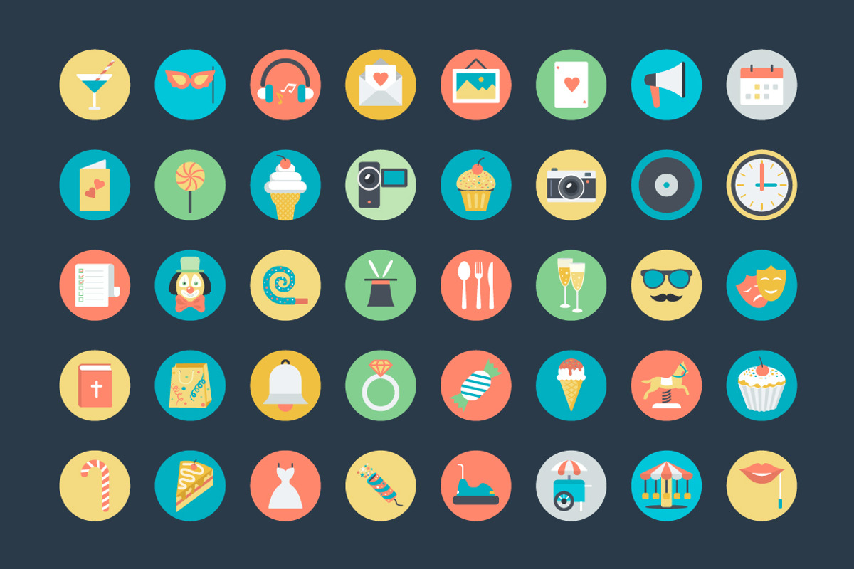 75+ Flat Celebration and Party Icons, a Duotone Icon by Vectors Market (Photo 2 of 3)