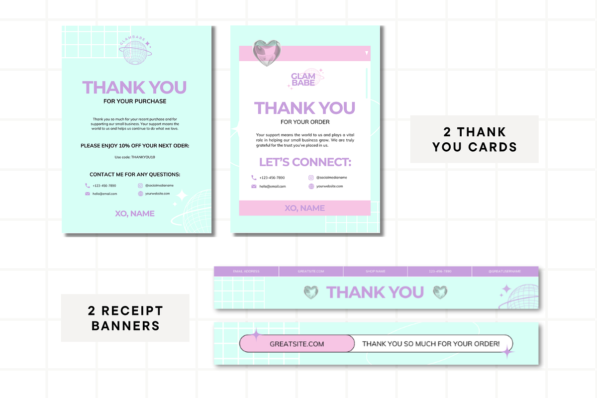 Y2k Purple Etsy Shop Kit Template, a Branding & Logo Template by Anna Design Studio (Photo 5 of 8)