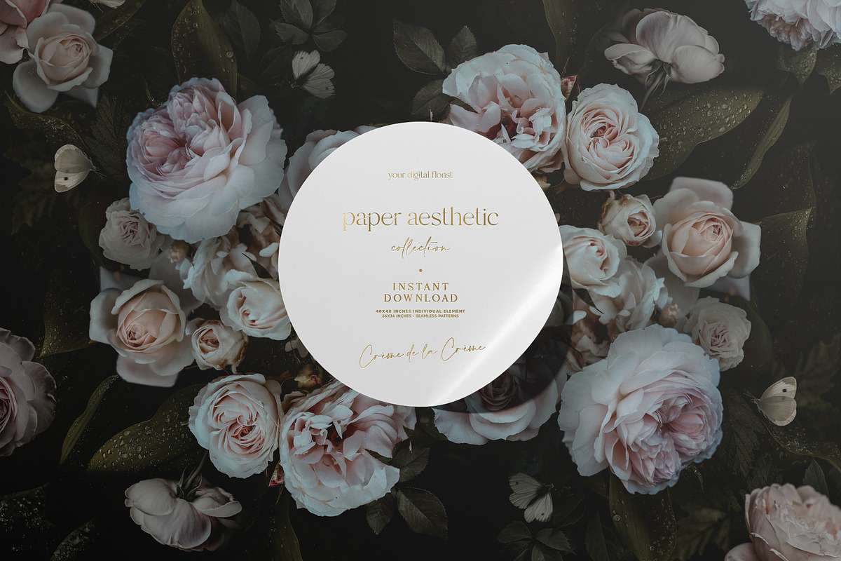 Pastel Dark Roses Wallpaper, a Pattern Graphic by paper aesthetic (Photo 1 of 10)