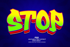 Stop Graffiti PSD Editable Text