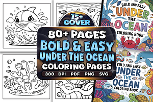 Bold Easy Under the Ocean Coloring, an Animal Illustration by Craftsbeefy
