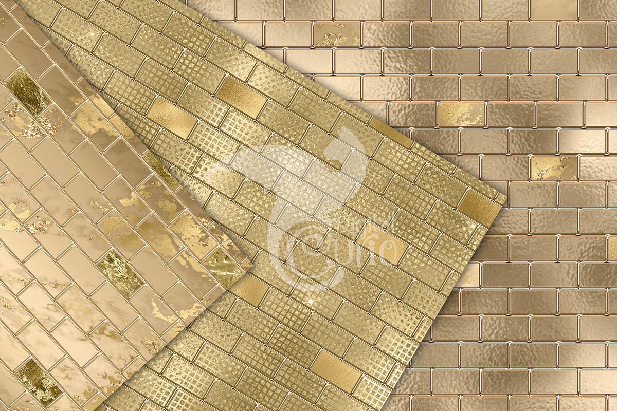 Gold Brick Walls Digital Paper, a Texture Graphic by Digital Curio (Photo 5 of 7)