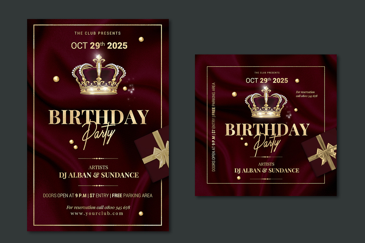 Birthday or Anniversary Party Flyer, a Flyer Template by Corrella Design (Photo 2 of 3)