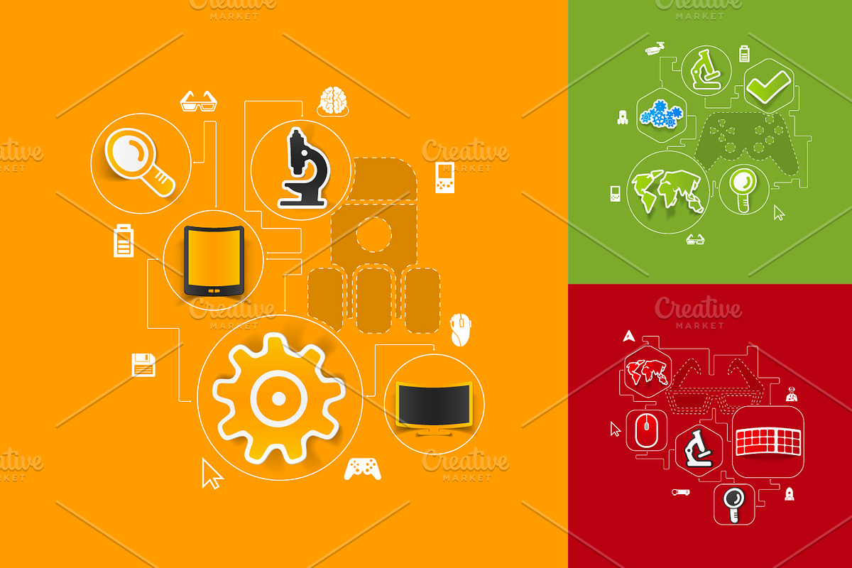 9 technology sticker infographics, a Technology Illustration by Palau