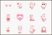 Pink Santa Valentines Clipart Bundle, an Illustration by Sublimation Artist (Thumbnail 3 of 6)