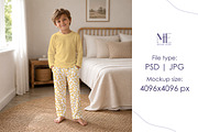 Kids Pajama Mockup Two Piece Pajama, a Shirt Mockup by Mie Mockup Studio (Thumbnail 4 of 7)