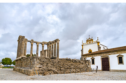 The Roman Temple of Evora in, an Architecture Photo by Leonid Andronov