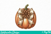 Halloween Pumpkin png vintage shirt, an Illustration by Watercolor design (Thumbnail 1 of 3)