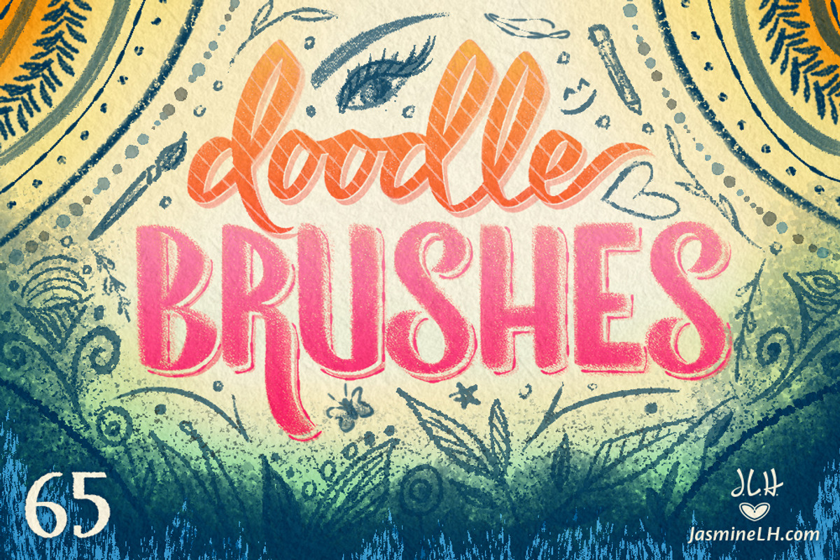 Doodle Brushes for Photoshop, a Brush Add-On by Jasmine Lové (Photo 1 of 6)