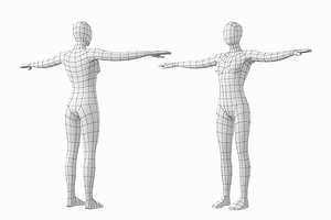 Natural Female And Male In T-Pose