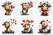 Quirky Valentine Highland Cow Clipar, an Illustration by CreationArt (Thumbnail 5 of 5)