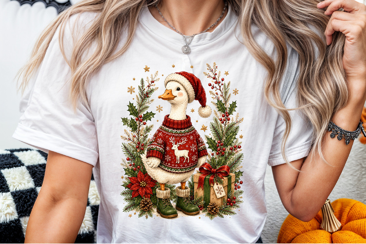 Christmas Silly Goose Floral Boho, a Seasonal Illustration by Sublimation Artist (Photo 6 of 9)