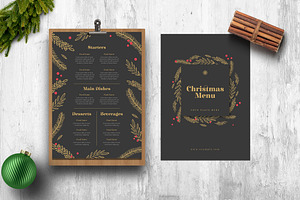 Black & Gold Christmas Menus