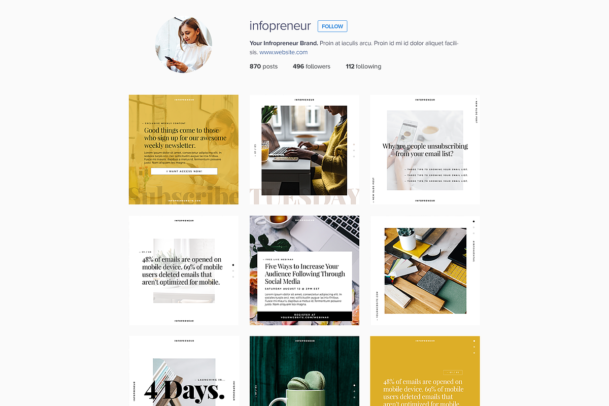 Infopreneur Minimal Social Pack, a Social Media Template by Providence Studio (Photo 4 of 5)