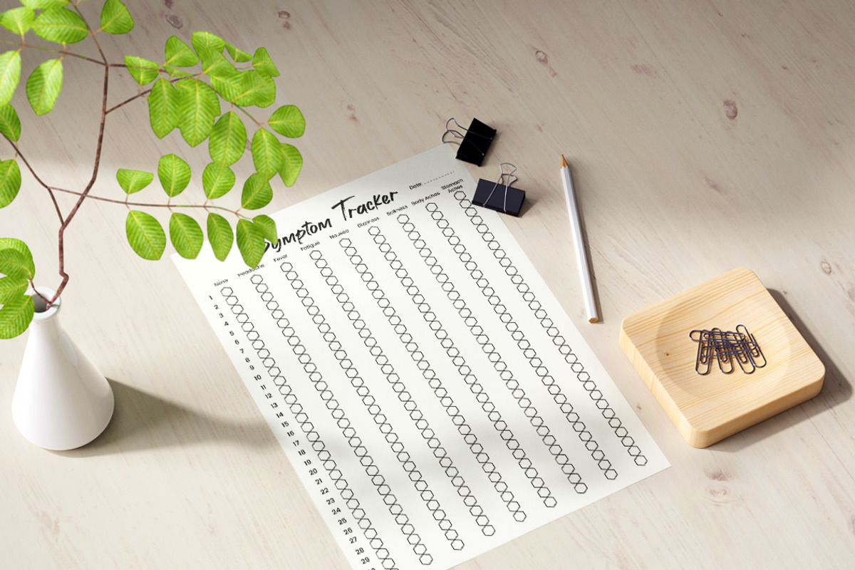 Monthly Symptom Tracker Printable, a Stationery Template by Graphicsnext (Photo 2 of 5)