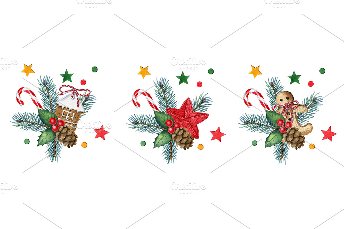 Christmas set, a Decorative Illustration by Watercolor life (Photo 3 of 4)