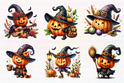 Funny Pumpkin Character Clipart, an Illustration by CreationArt (Thumbnail 4 of 7)