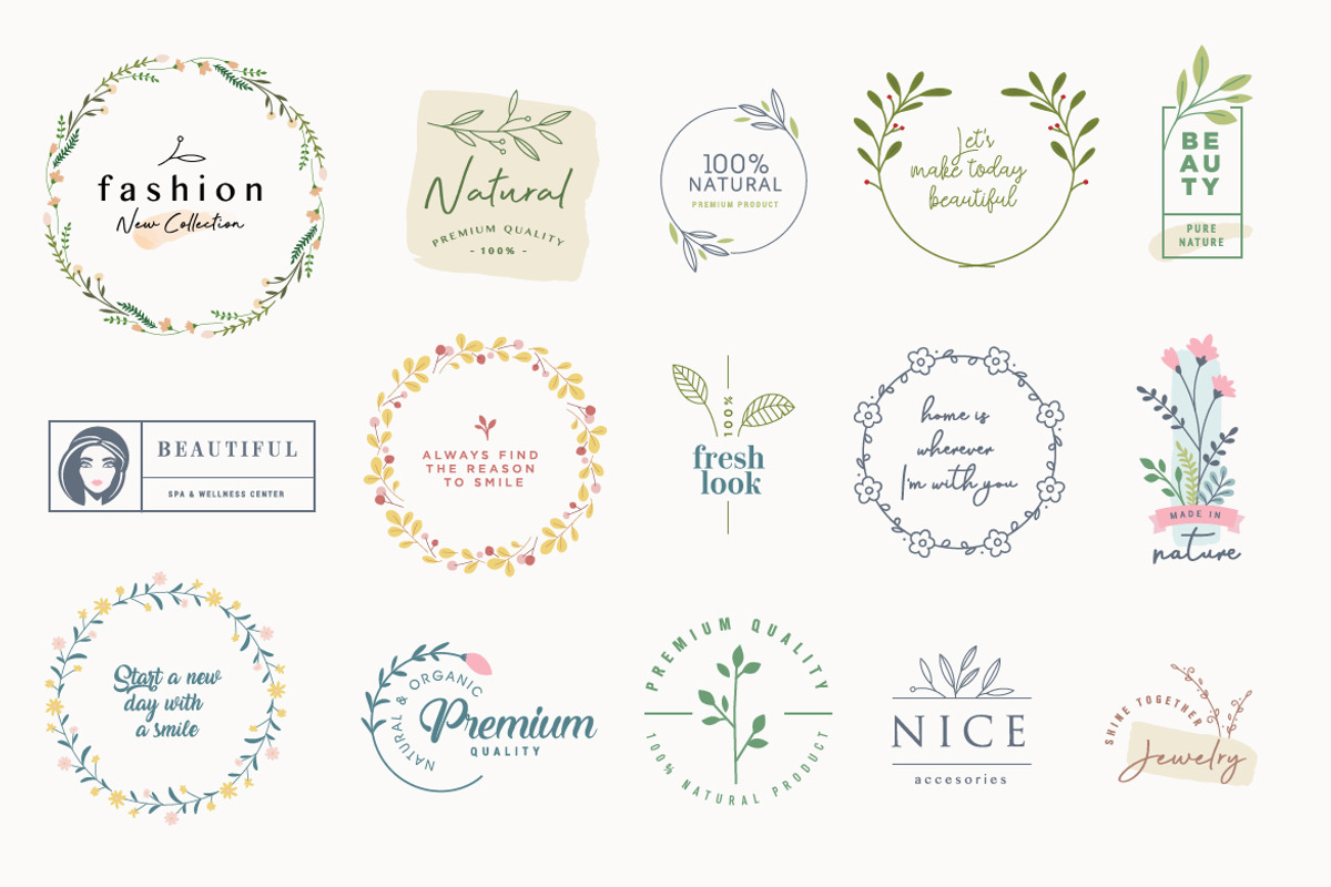 Beauty badges and stickers, a Decorative Illustration by PureSolution