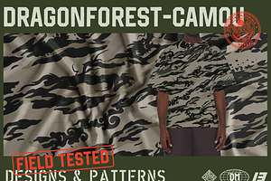 Dragon Forest Camo Seamless Pattern
