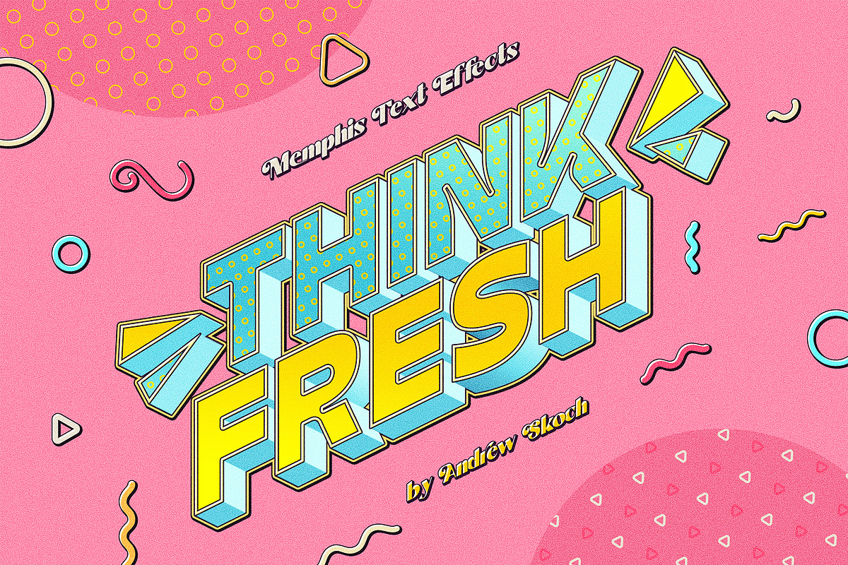Memphis Text Effects, a Layer Style Add-On by Andrew Skoch Design (Photo 4 of 9)