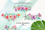 Watercolor Hibiscus Flowers, a Decorative Illustration by Graphobia (Thumbnail 5 of 9)