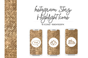 Gold Instagram Stories Icons