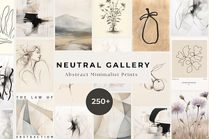 Neutral Minimalist Abstract Prints