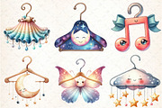 watercolor Hanger Clipart, an Illustration by DreamCafeArt (Thumbnail 3 of 7)