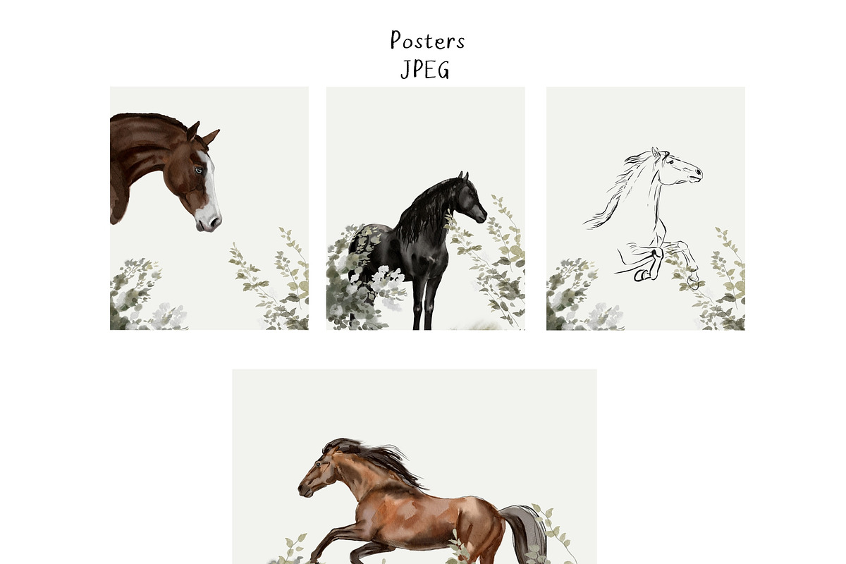 Freedom. Hand painted - horses., an Animal Illustration by Youksy (Photo 7 of 8)