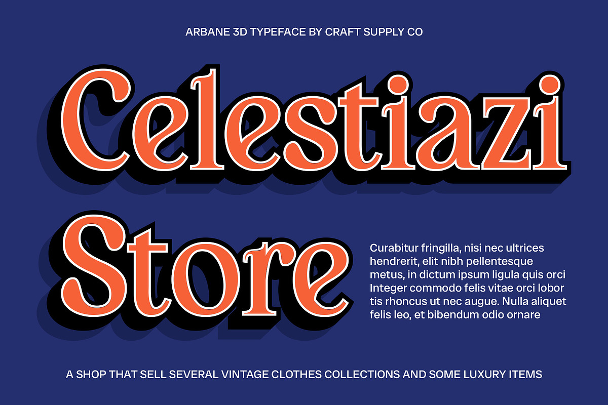 Arbane 3D, a Serif Font by Craft Supply Co. (Photo 4 of 8)