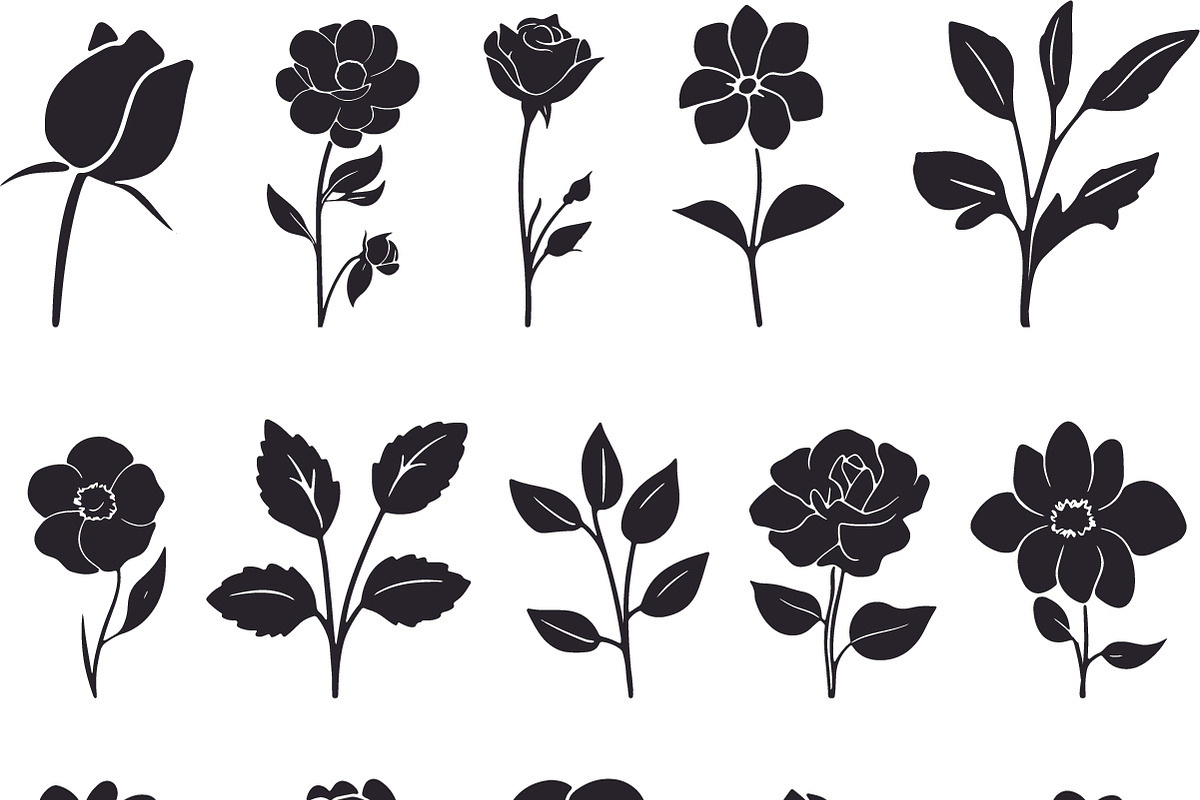 Gardening Flower And Leaves Silhouet, an Object Graphic by DesignBTF (Photo 7 of 8)