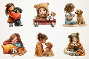 Cute Little Girl and Puppy Dog Png, an Illustration by RobertsArt (Thumbnail 6 of 7)