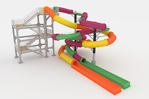 3D Model Waterpark Slide 3