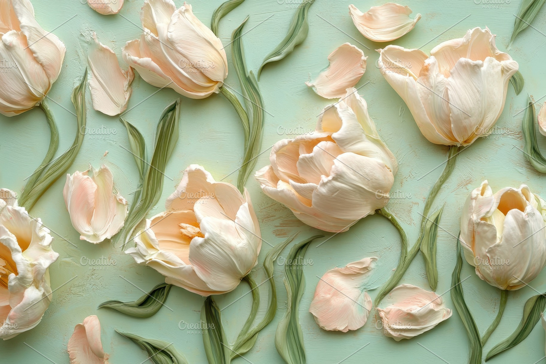Soft pastel pink tulips, a Photo by Pavel_design