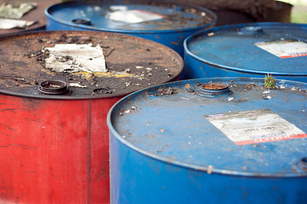 Old oil drums