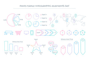 Hand draw infographic elements set