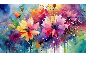 Beautiful watercolor flowers in full, a Nature Photo by Igor Tichonow