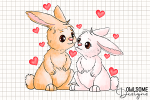 Valentine's Day Rabbit Couple Love