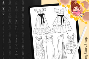 100 Procreate Dress Stamps Bundle