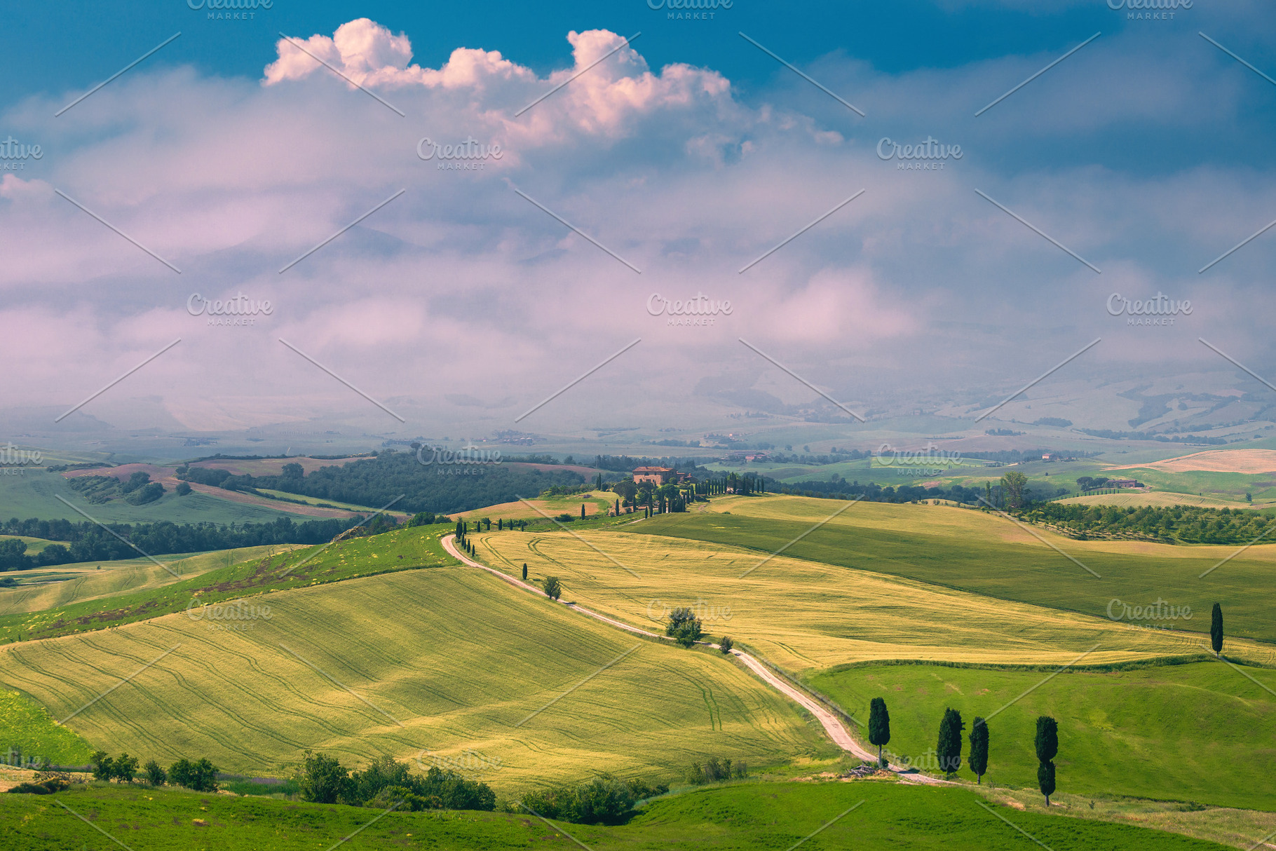 Majestic foggy rural scenery, a Nature Photo by Alpine Dreams